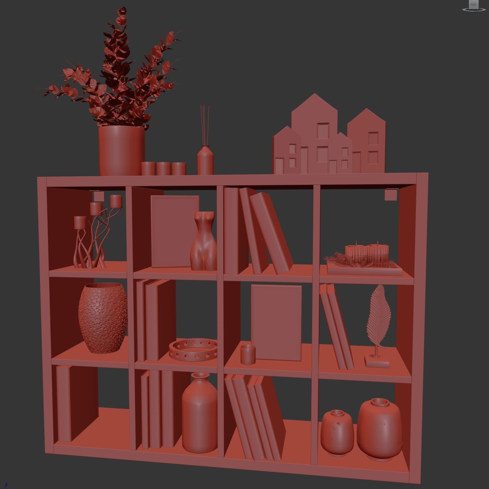 Bookcase KALLAX Ikea 3D model_8