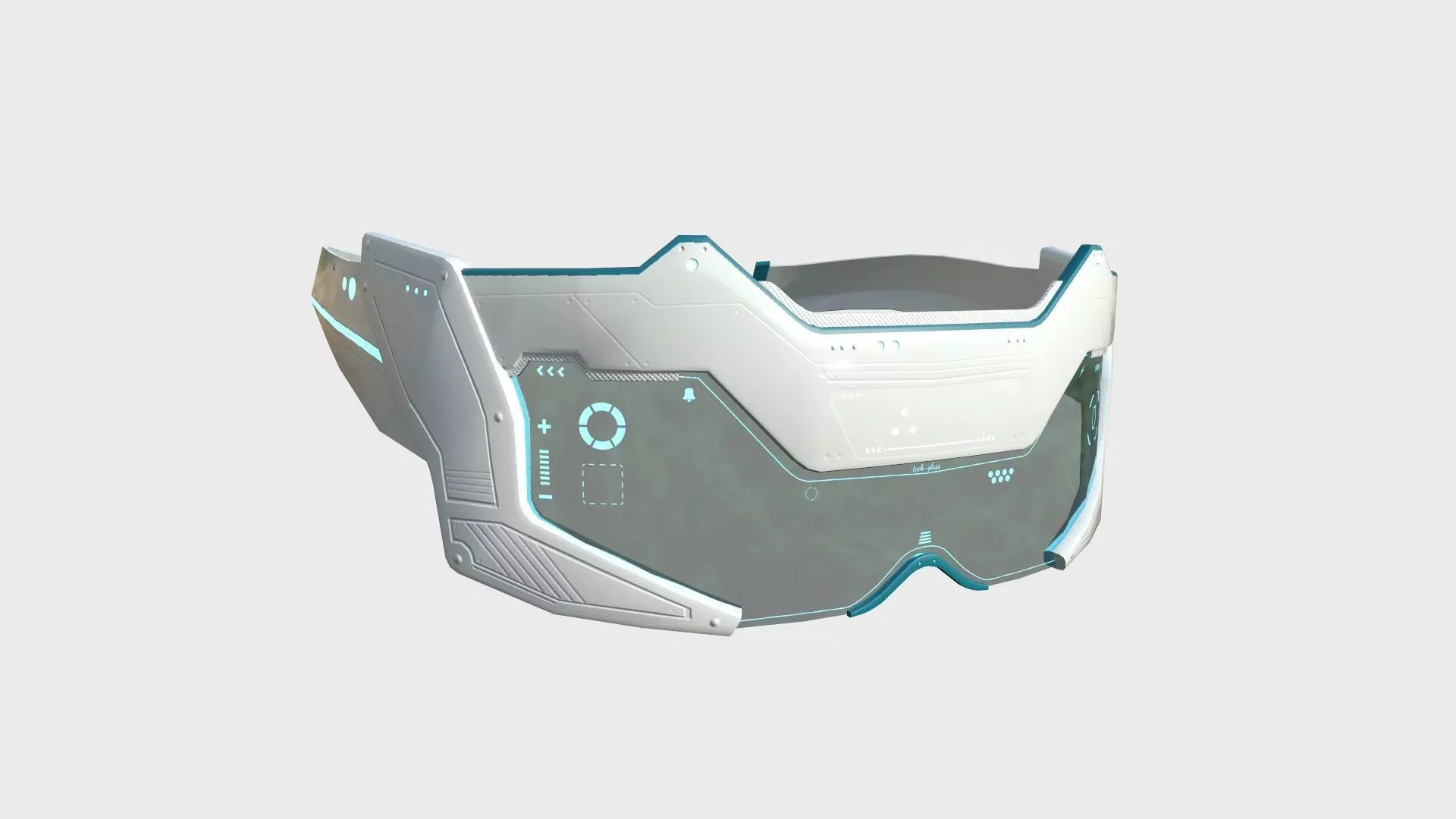 SciFi Glasses F01 White Blue - Character Design Fashion Low-poly 3D model_0