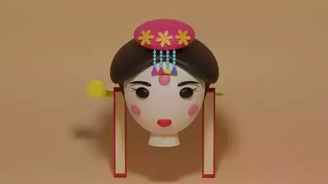 Cartoon Korean Hanbok Female