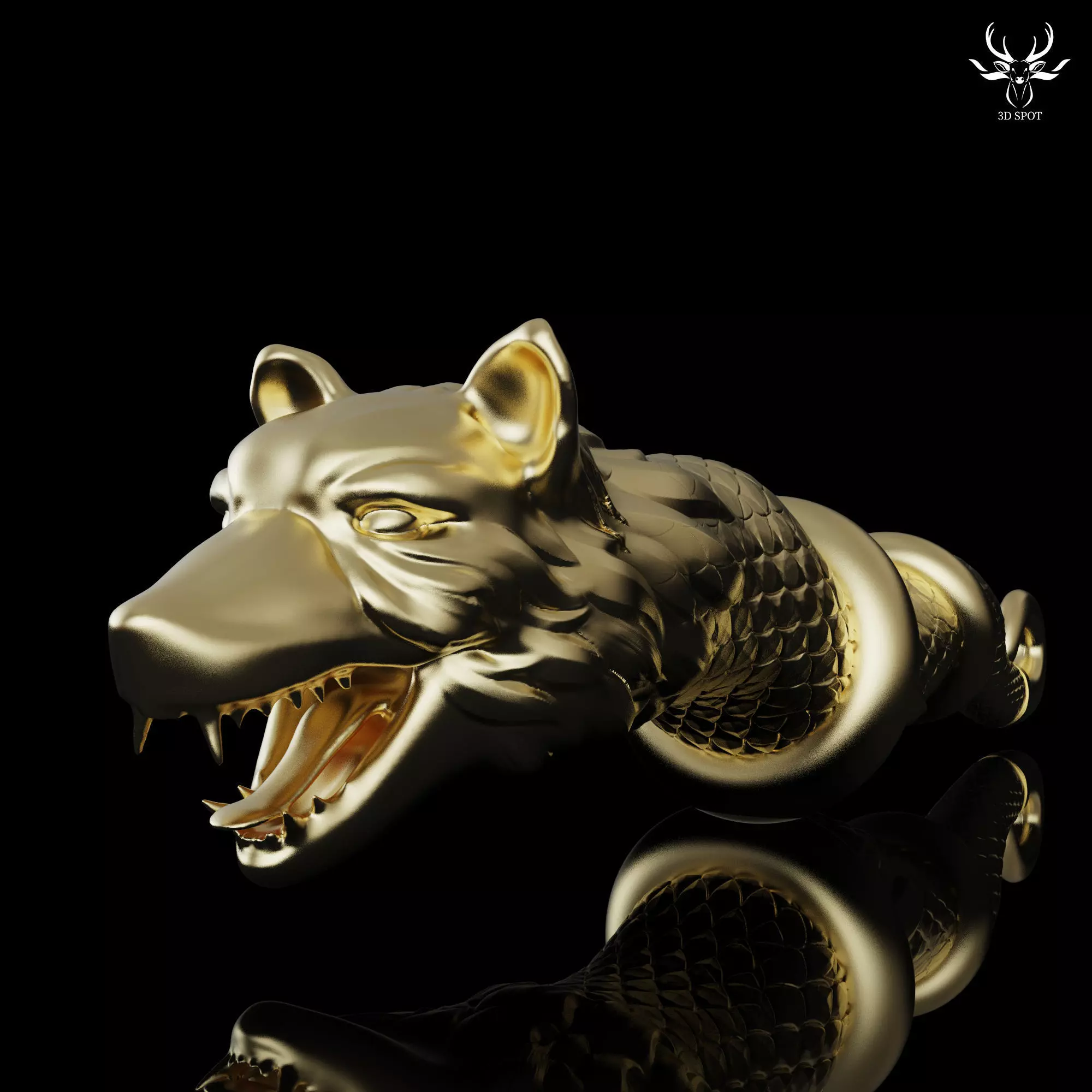 Dacic Wolf keyring 3D print model_0