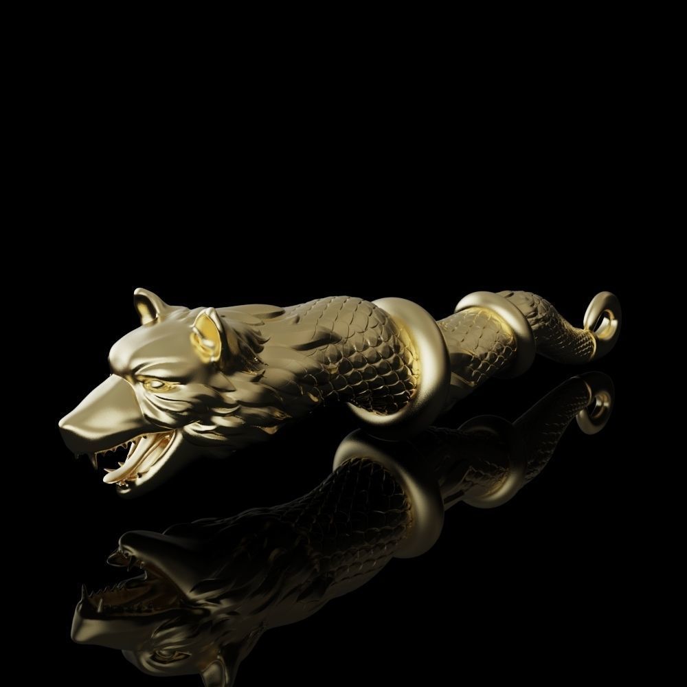 Dacic Wolf keyring 3D print model_1