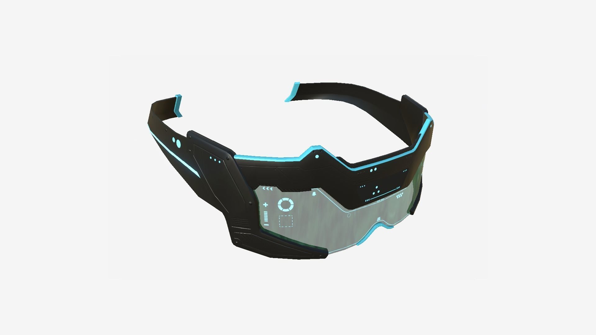 SciFi Glasses F02 Black Blue - Character Design Fashion Low-poly 3D model_3