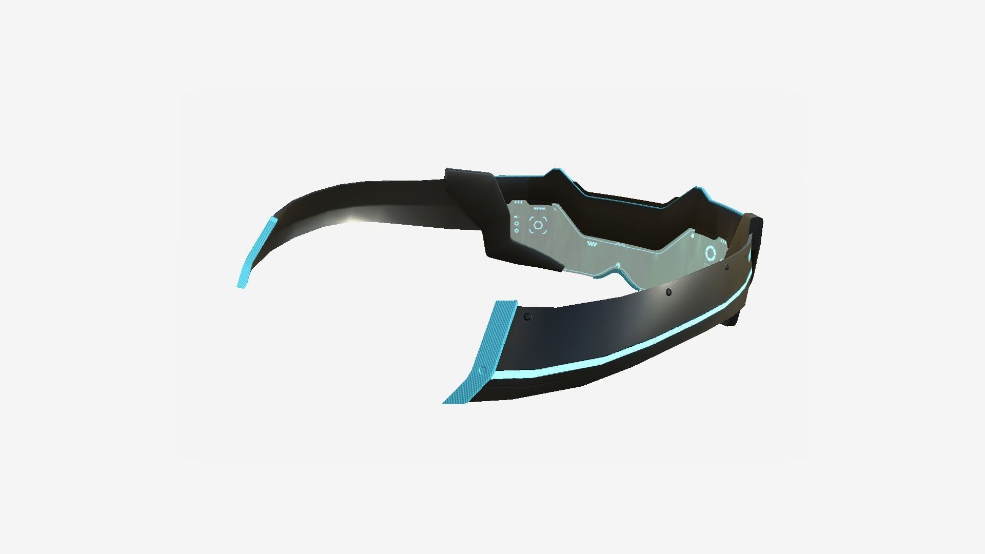 SciFi Glasses F02 Black Blue - Character Design Fashion Low-poly 3D model_4