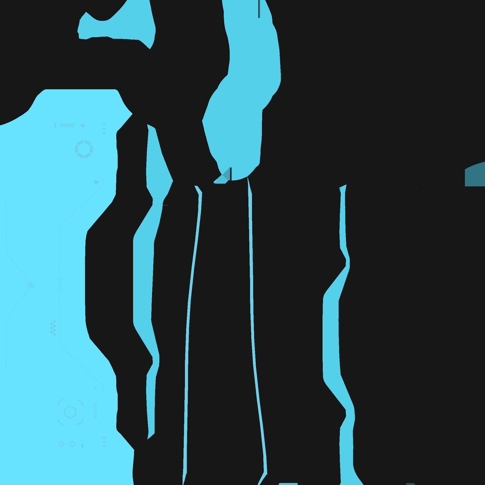 SciFi Glasses F02 Black Blue - Character Design Fashion Low-poly 3D model_16