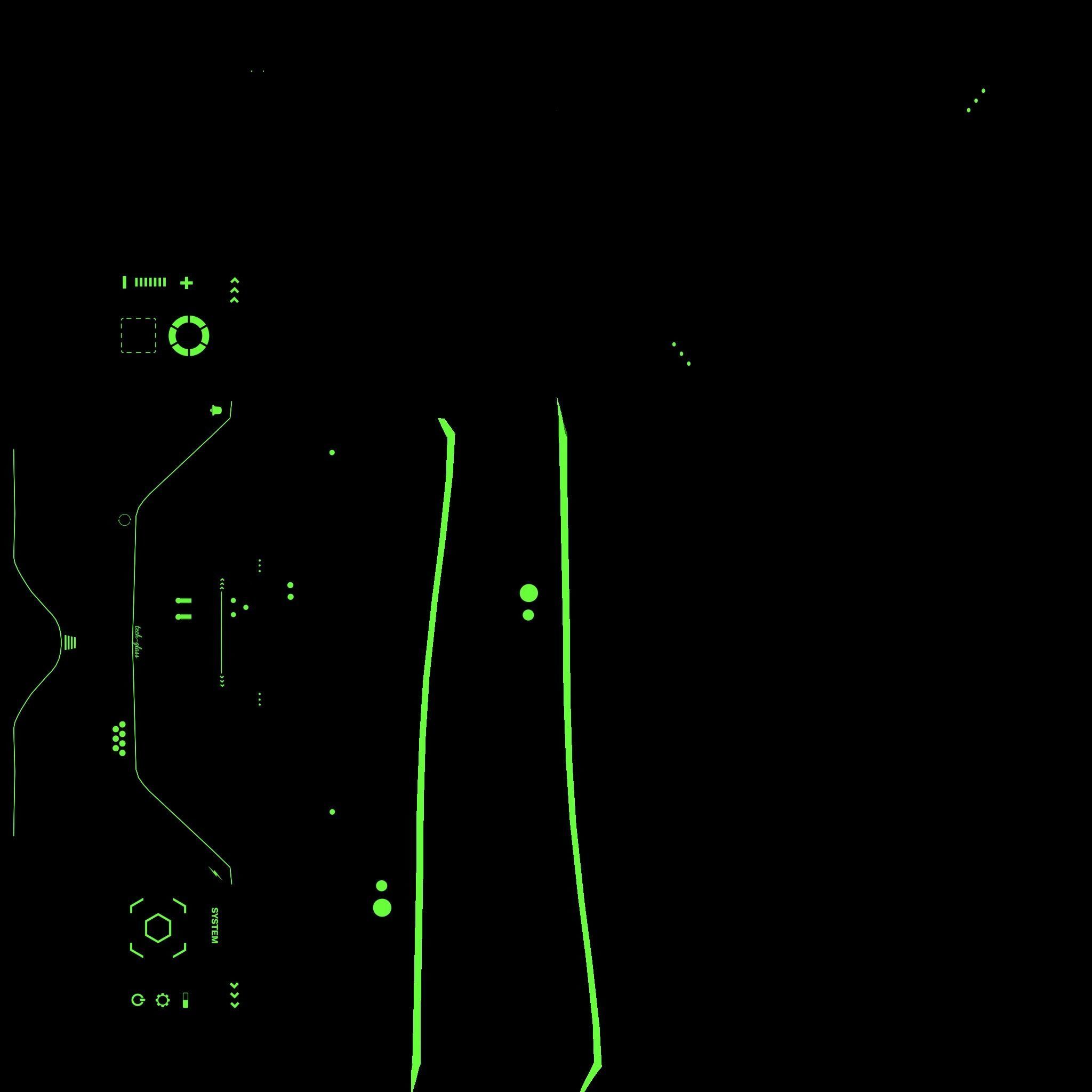 SciFi Glasses F03 Black Green - Character Design Fashion Low-poly 3D model_18