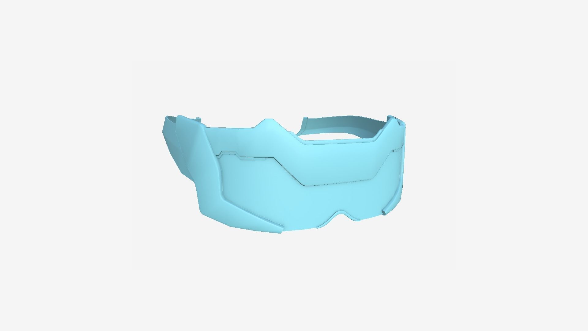 SciFi Glasses F03 Black Green - Character Design Fashion Low-poly 3D model_7