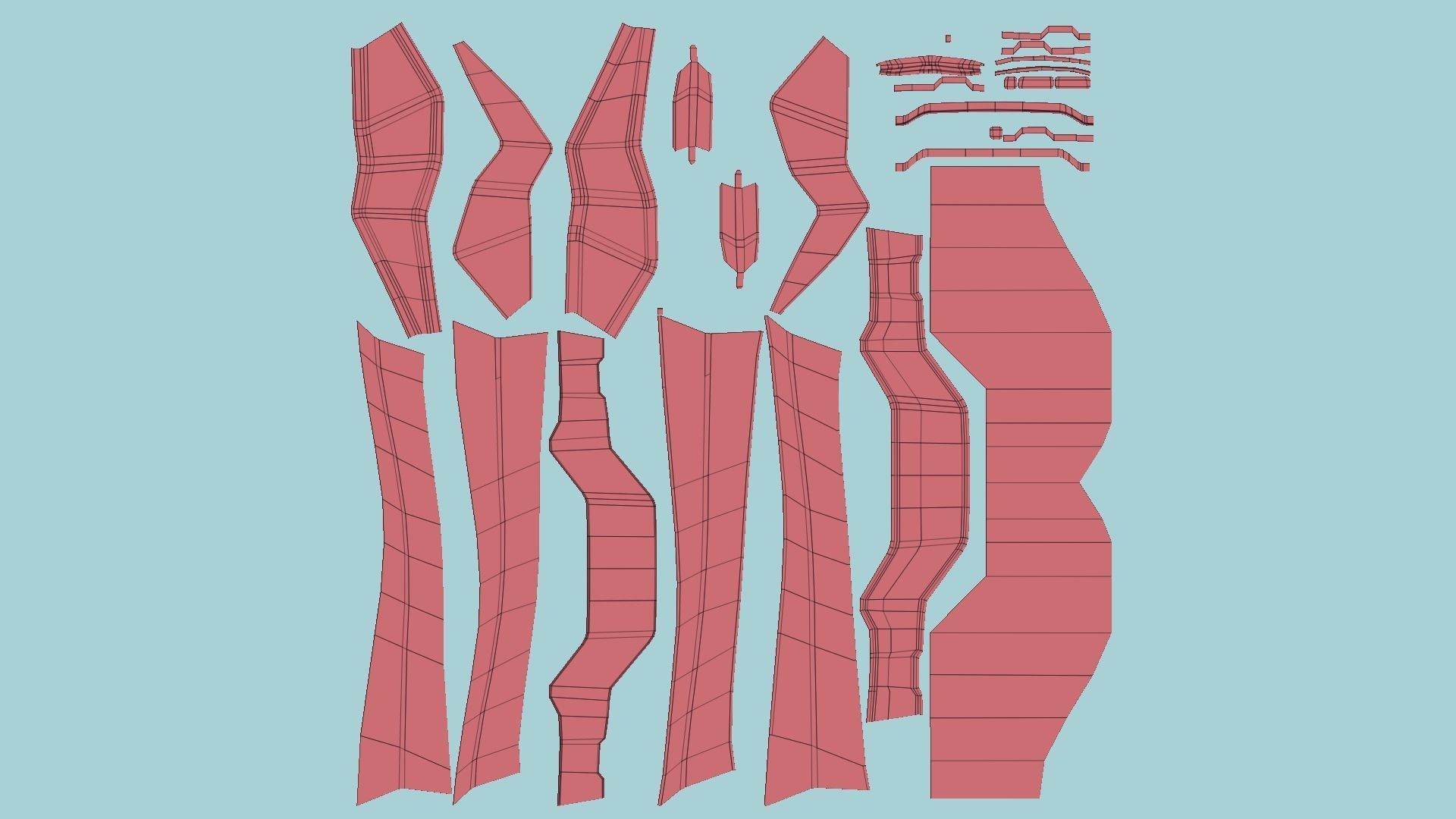 SciFi Glasses F04 White Red - Character Design Fashion Low-poly 3D model_11