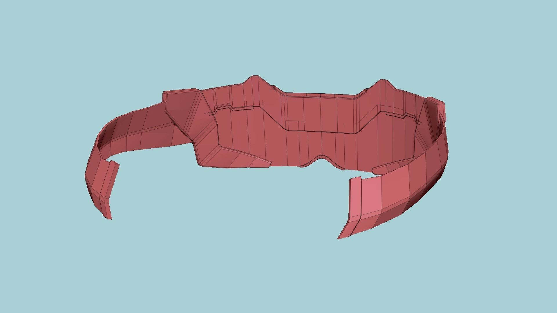 SciFi Glasses F04 White Red - Character Design Fashion Low-poly 3D model_15