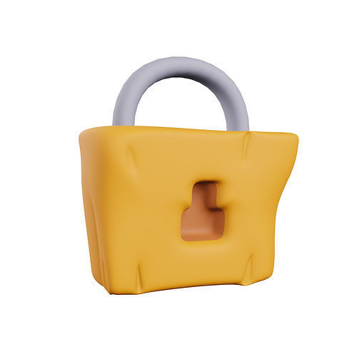 Padlock Game Icon Low-poly 3D model