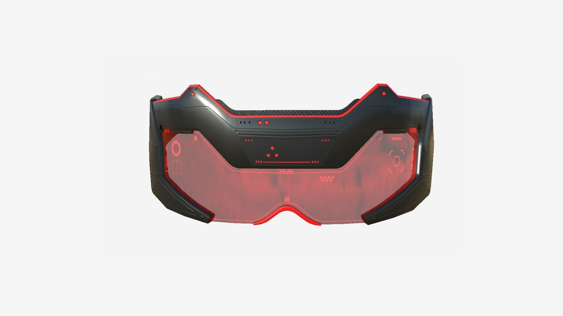 SciFi Glasses F05 Black Red - Character Design Fashion Low-poly 3D model_1