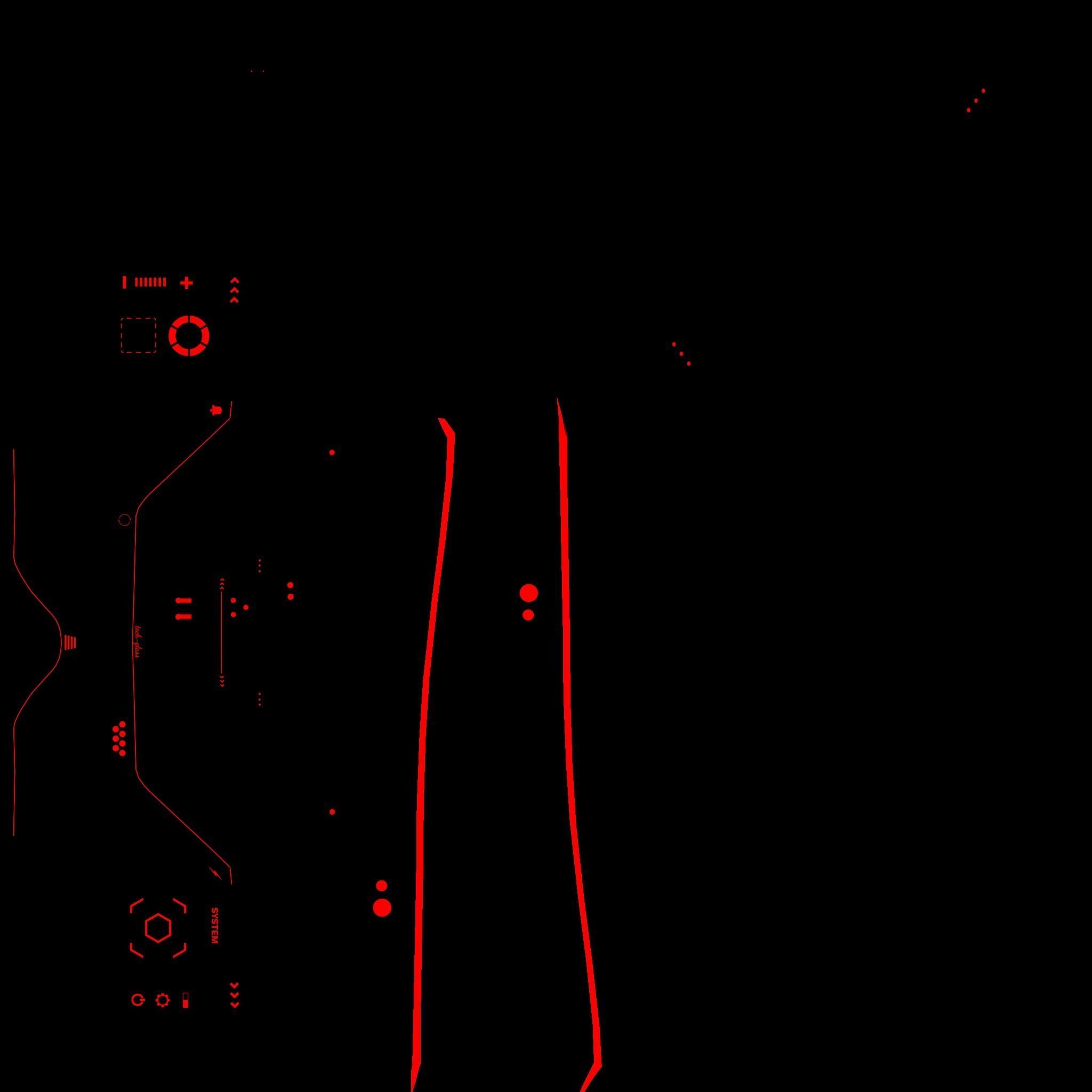 SciFi Glasses F05 Black Red - Character Design Fashion Low-poly 3D model_18