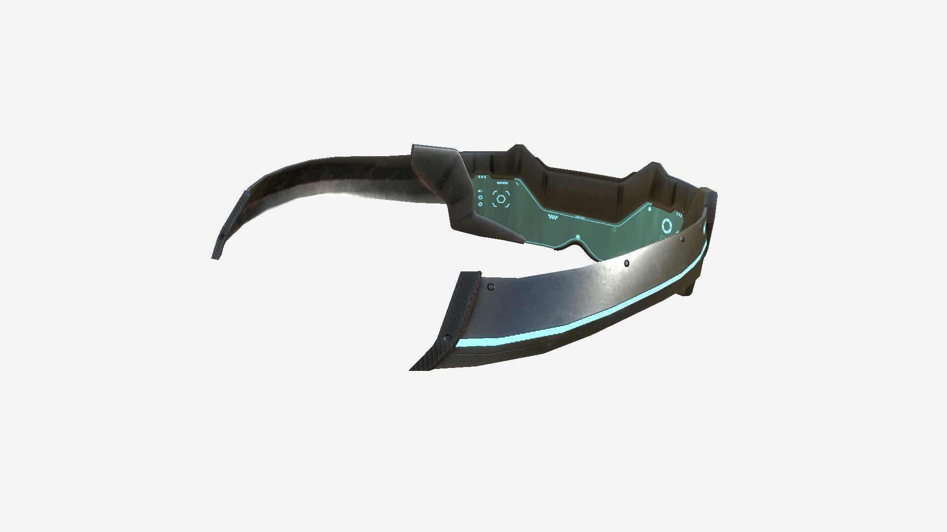 SciFi Glasses F06 Dark Steel - Character Design Fashion Low-poly 3D model_4