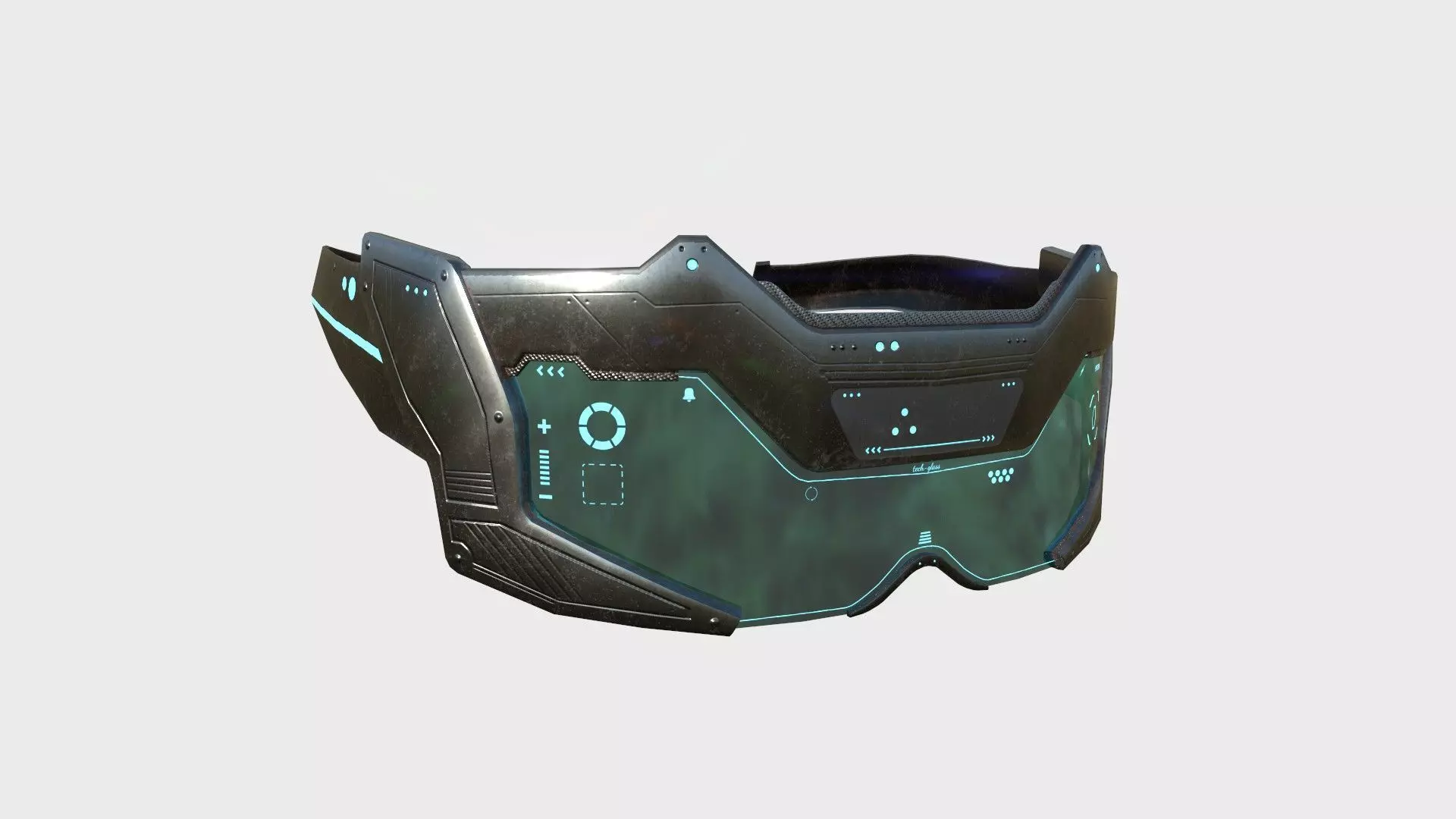 SciFi Glasses F06 Dark Steel - Character Design Fashion Low-poly 3D model_0