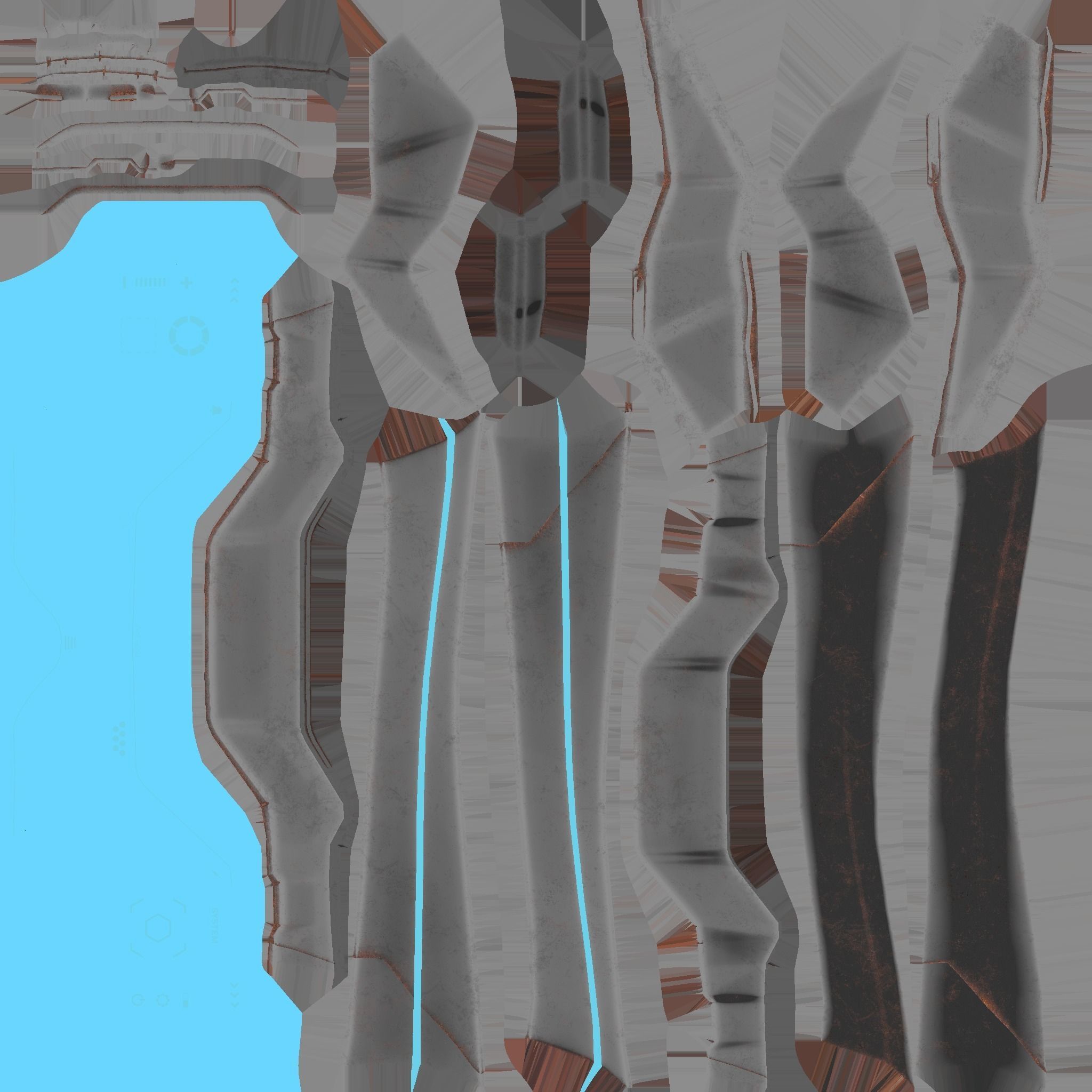 SciFi Glasses F06 Dark Steel - Character Design Fashion Low-poly 3D model_17