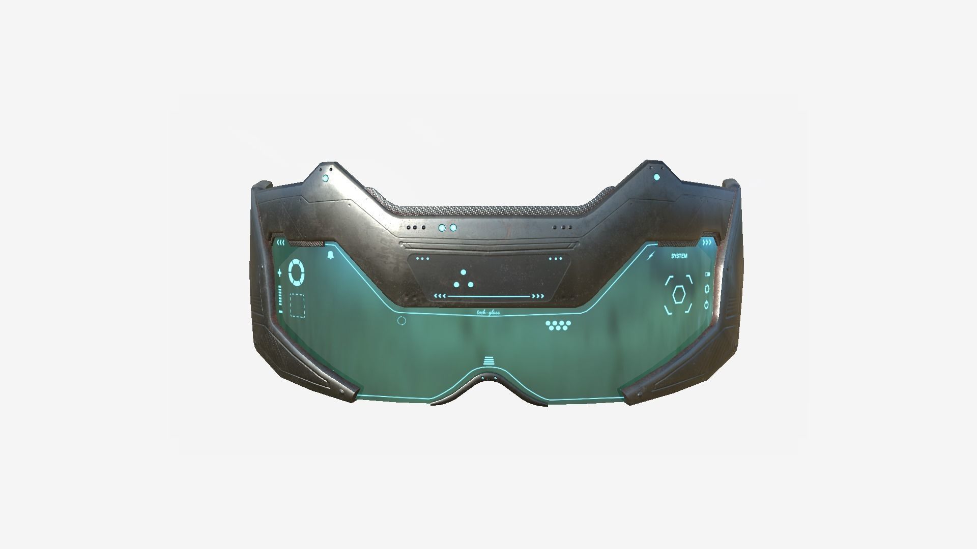 SciFi Glasses F06 Dark Steel - Character Design Fashion Low-poly 3D model_1