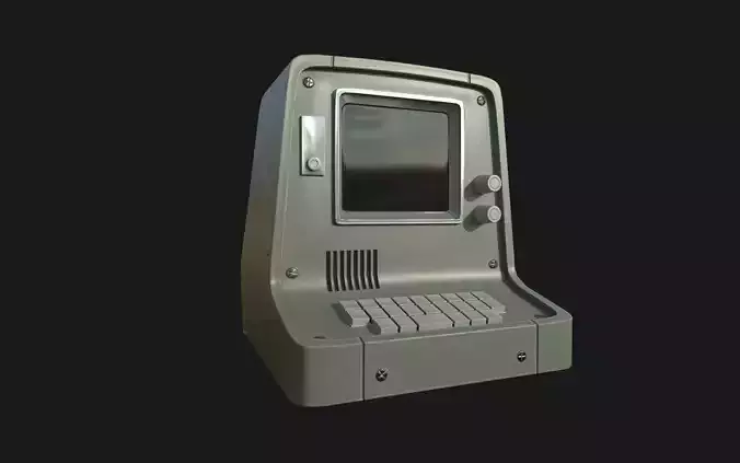 Retro Stylized Computer - Tutorial Included Low-poly 3D model