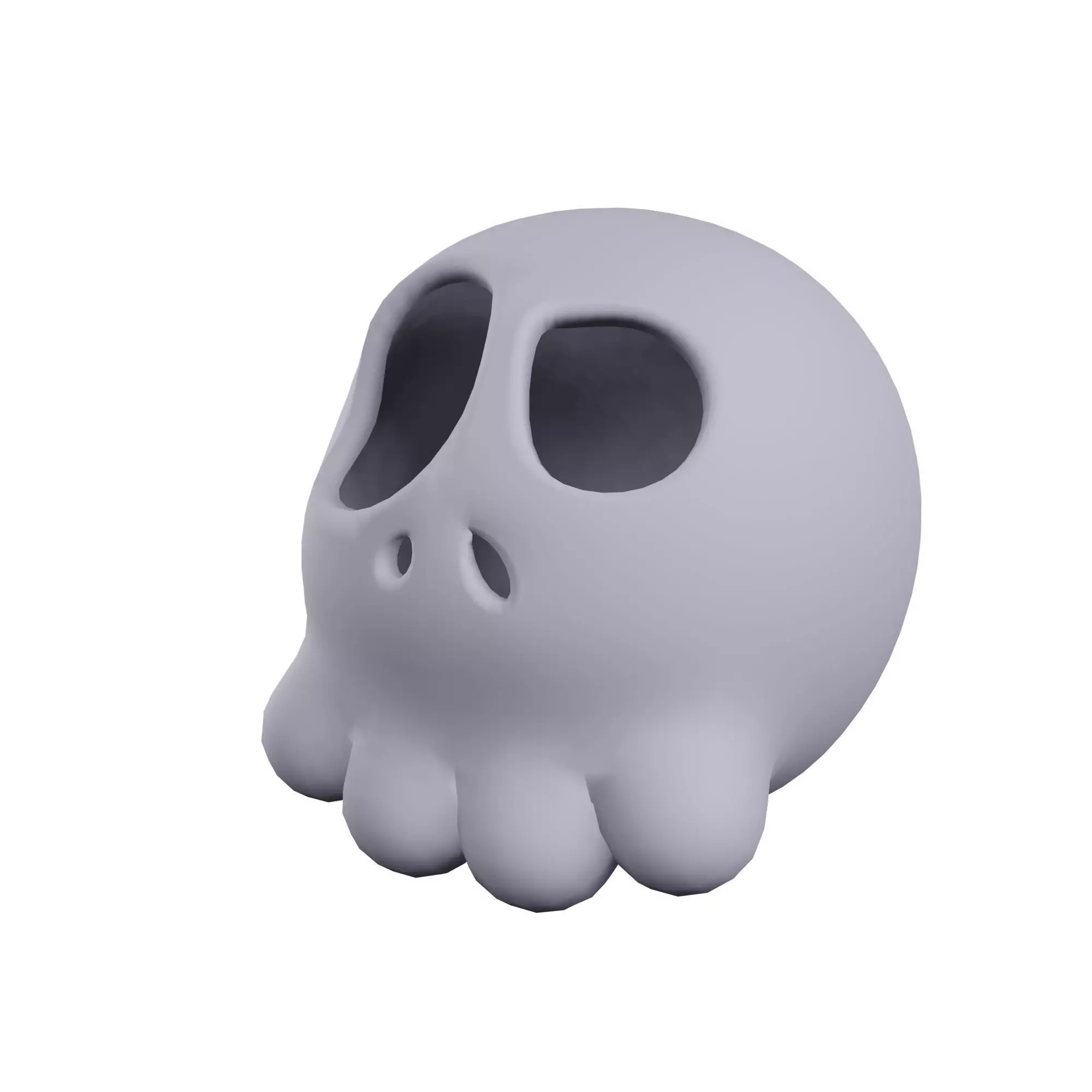 Skull Game Icon Low-poly 3D model_0