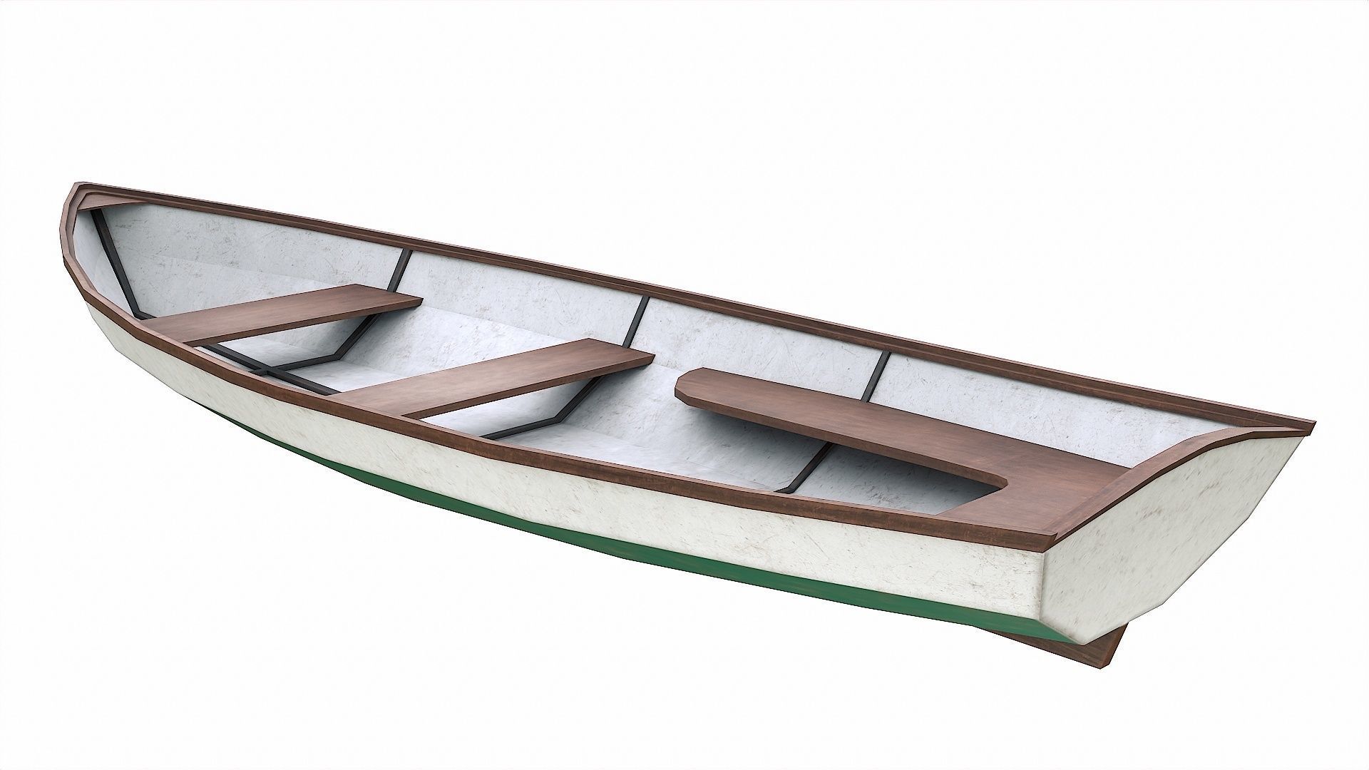 Painted Wooden Boat v3 Free low-poly 3D model_5