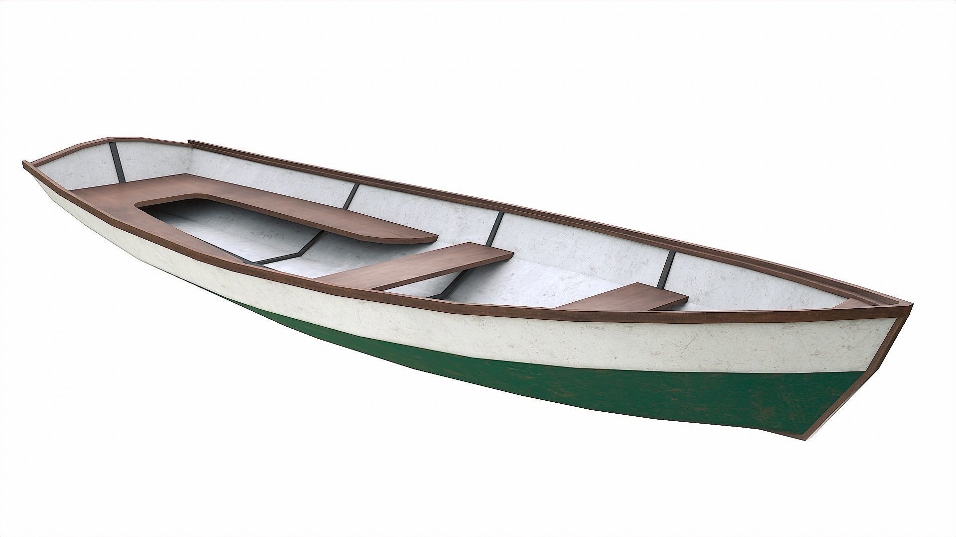 Painted Wooden Boat v3 Free low-poly 3D model_3