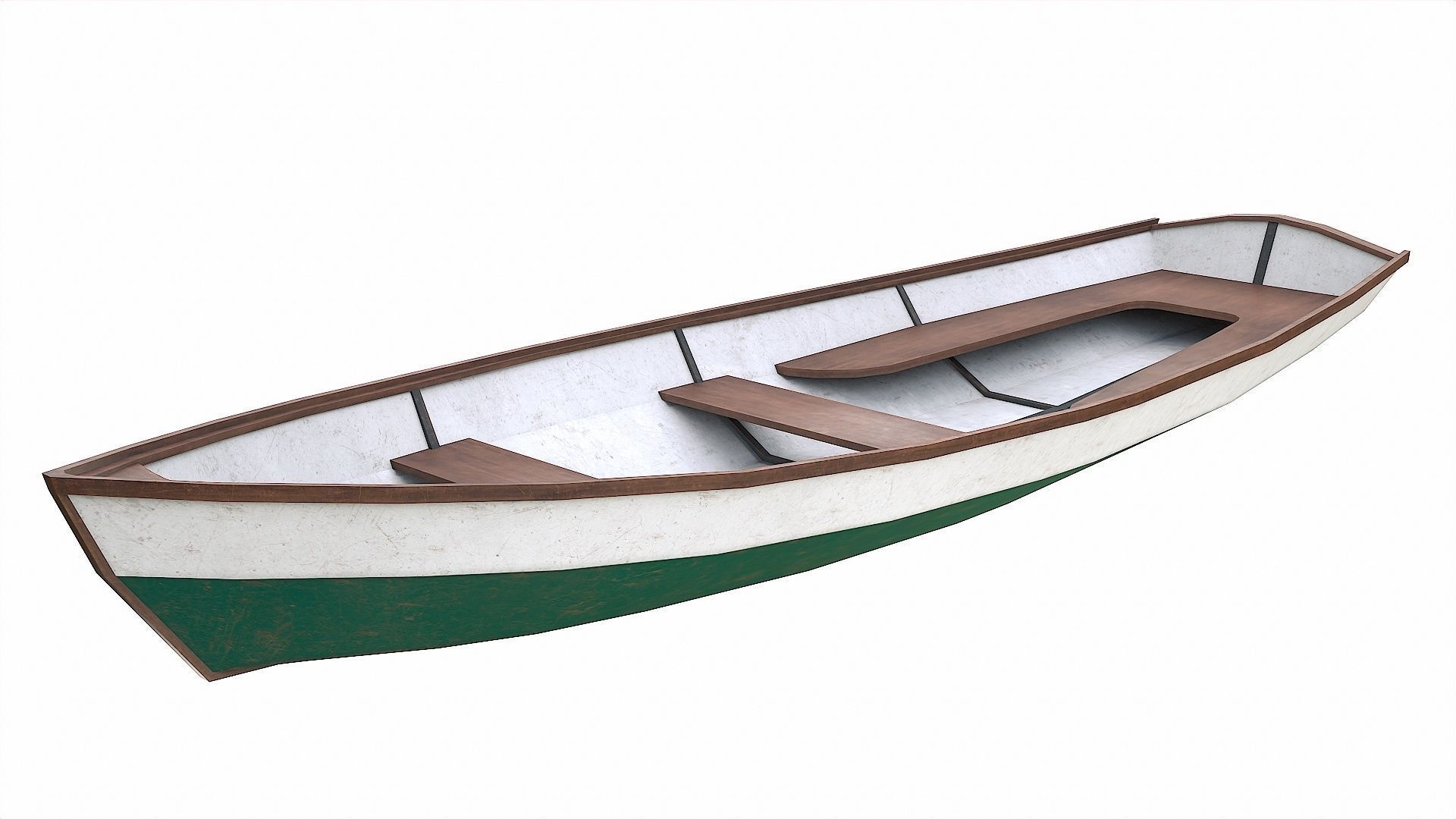 Painted Wooden Boat v3 Free low-poly 3D model_2