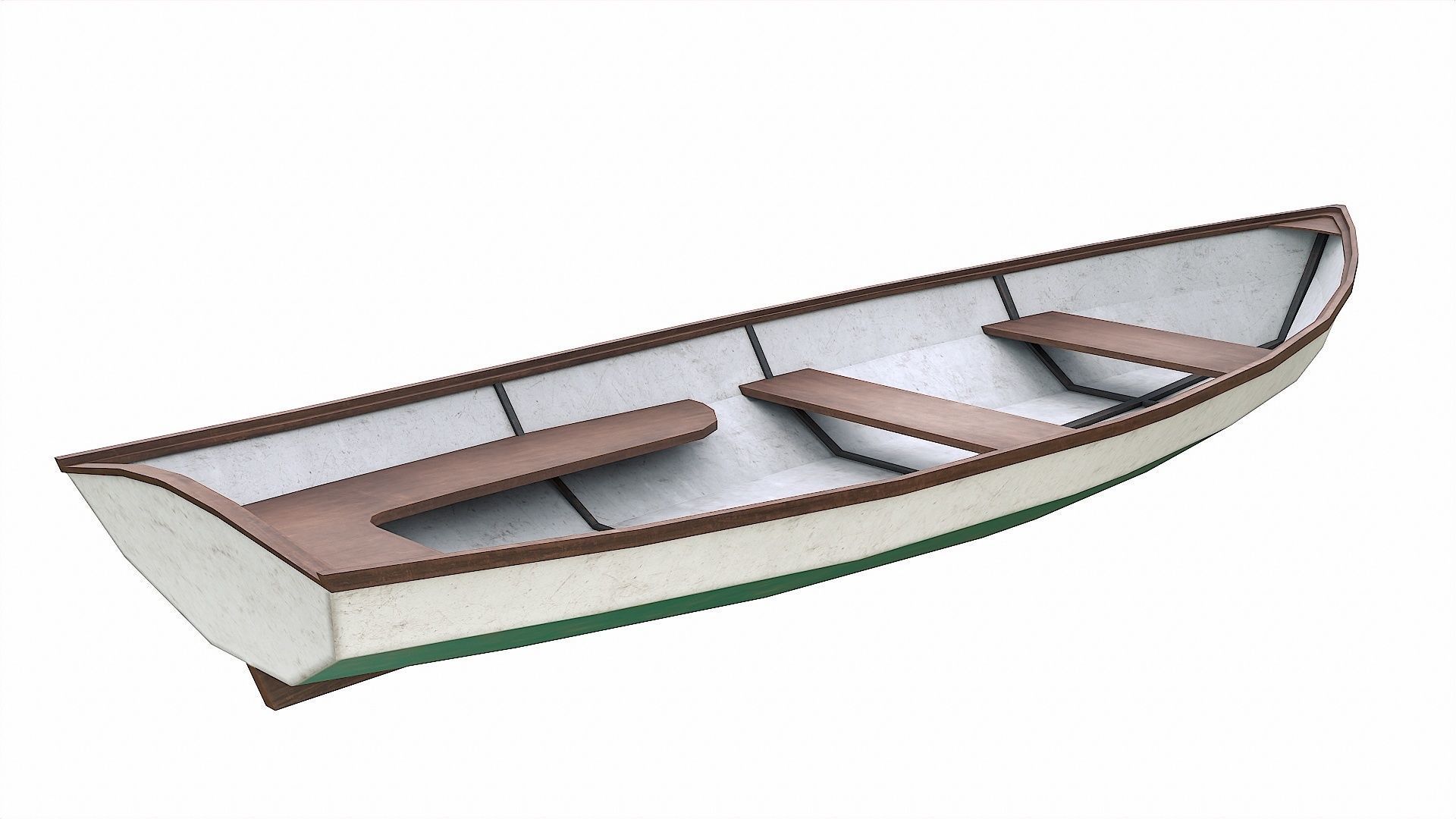 Painted Wooden Boat v3 Free low-poly 3D model_4
