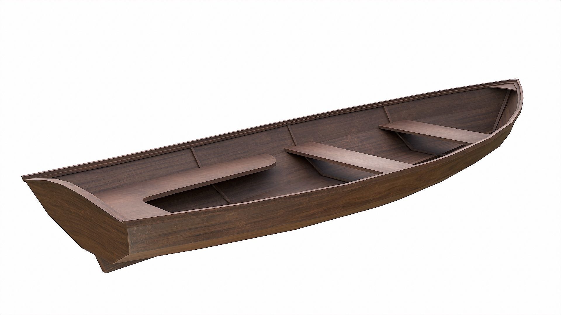 Painted Wooden Boat v3 Free low-poly 3D model_8