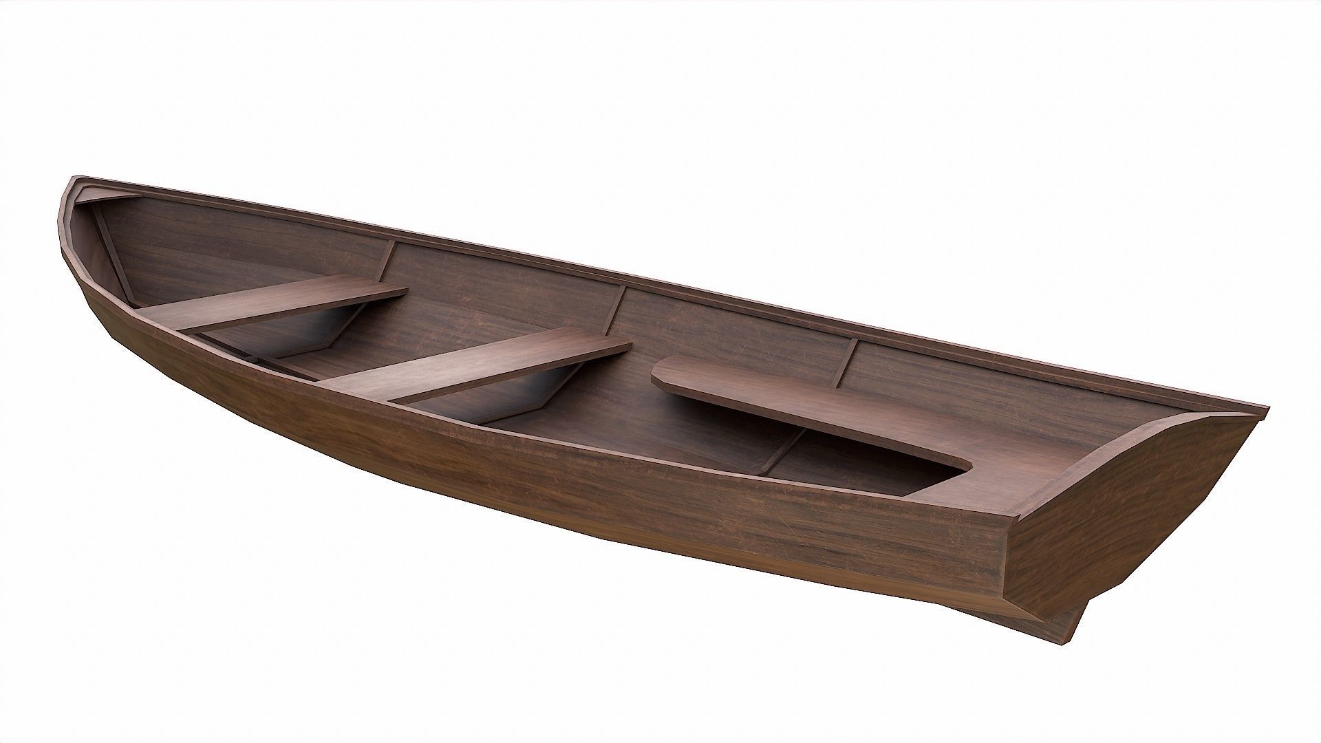 Painted Wooden Boat v3 Free low-poly 3D model_9