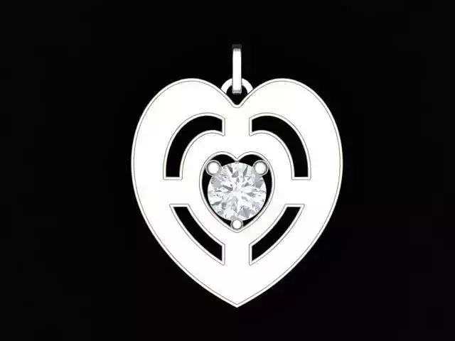 Heart Design Love Pendant with Diamond
