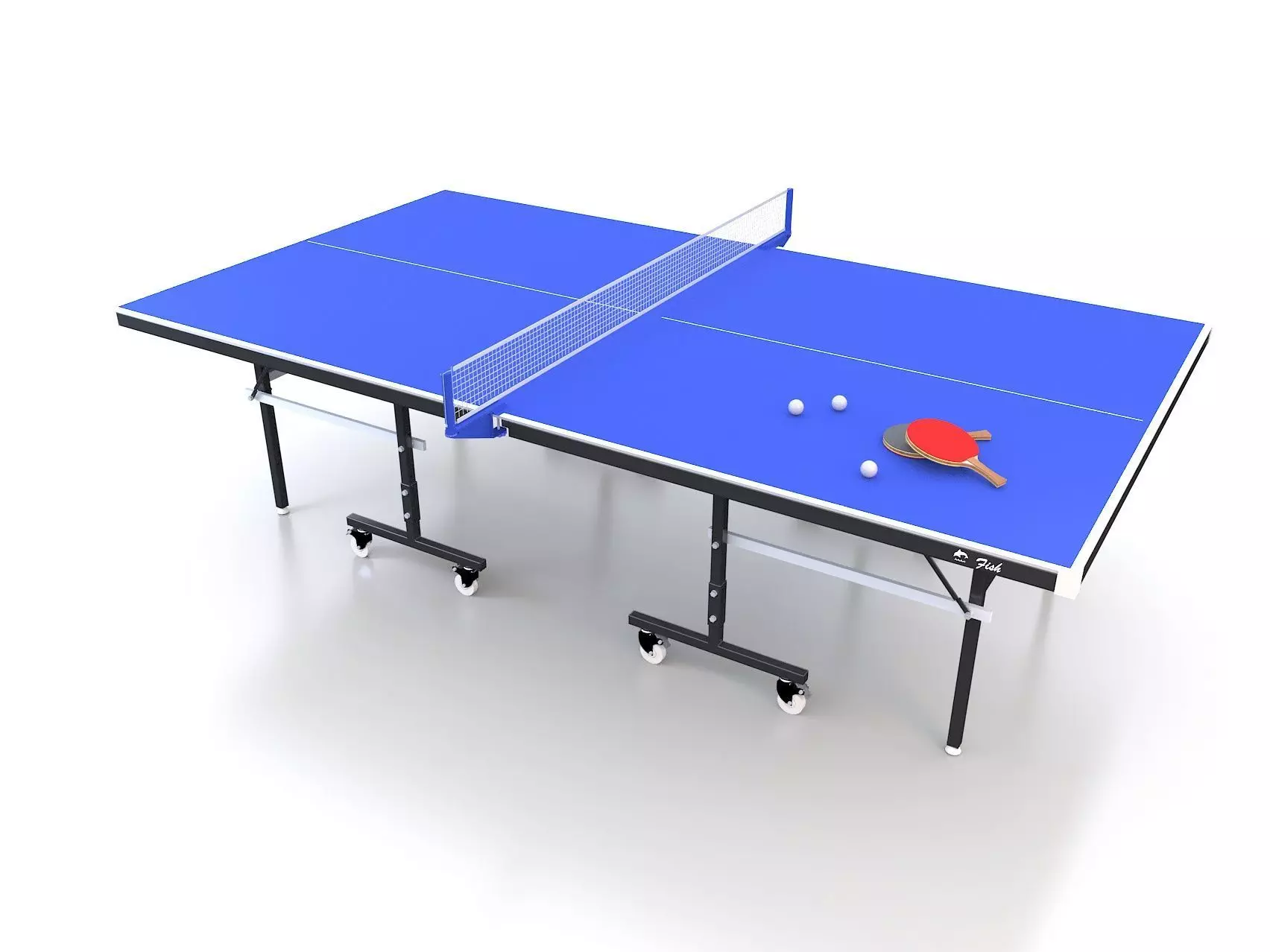 Table Tennis with paddles - Ping pong 3D model