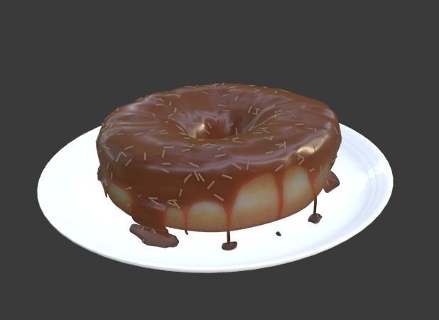 Cocolate Donut Free 3D model_4