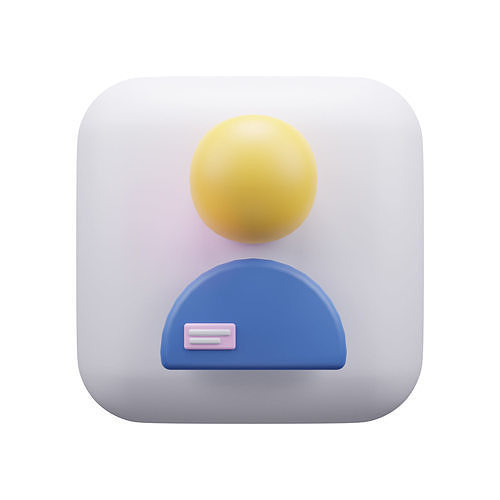 Contact Us Assistant Icon Low-poly 3D model