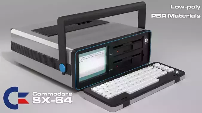 Commodore SX-64 Portable Computer Low-poly 3D model
