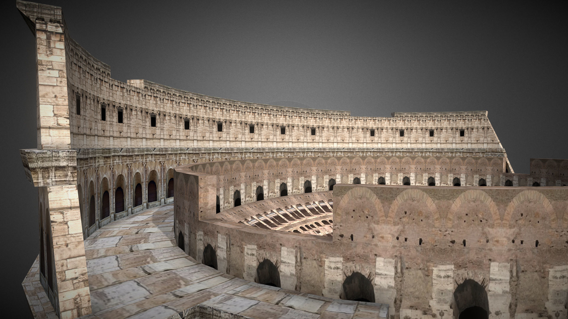 Roman Colosseum Ruins low poly 3d Model Low-poly 3D model_5