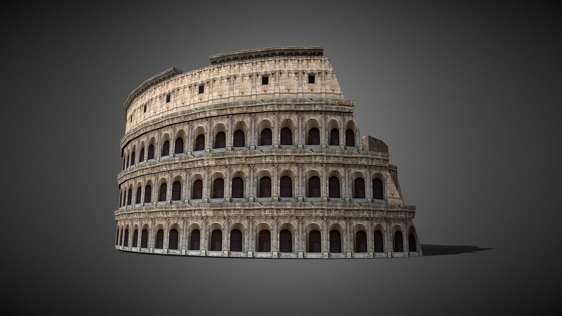 Roman Colosseum Ruins low poly 3d Model Low-poly 3D model_3