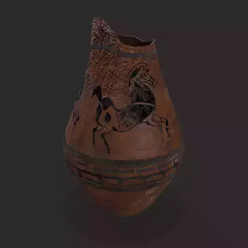Old Egyptian Pottery Low-poly 3D model