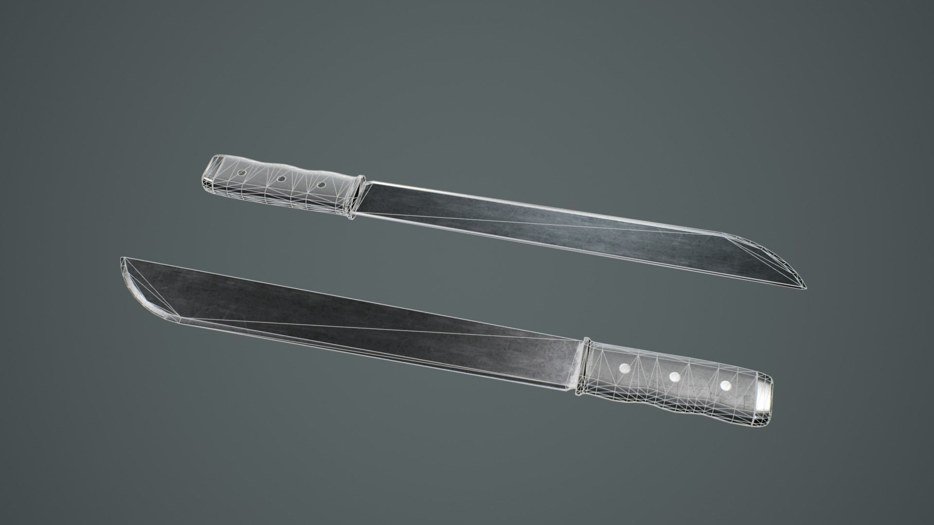 Survival Props Package - Machete Low-poly 3D model_3