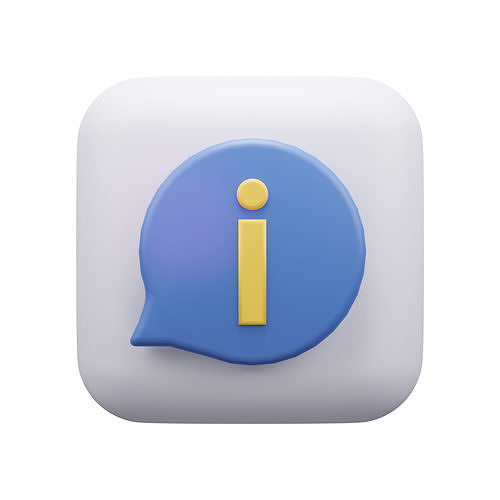 Contact Us Information Icon Low-poly 3D model