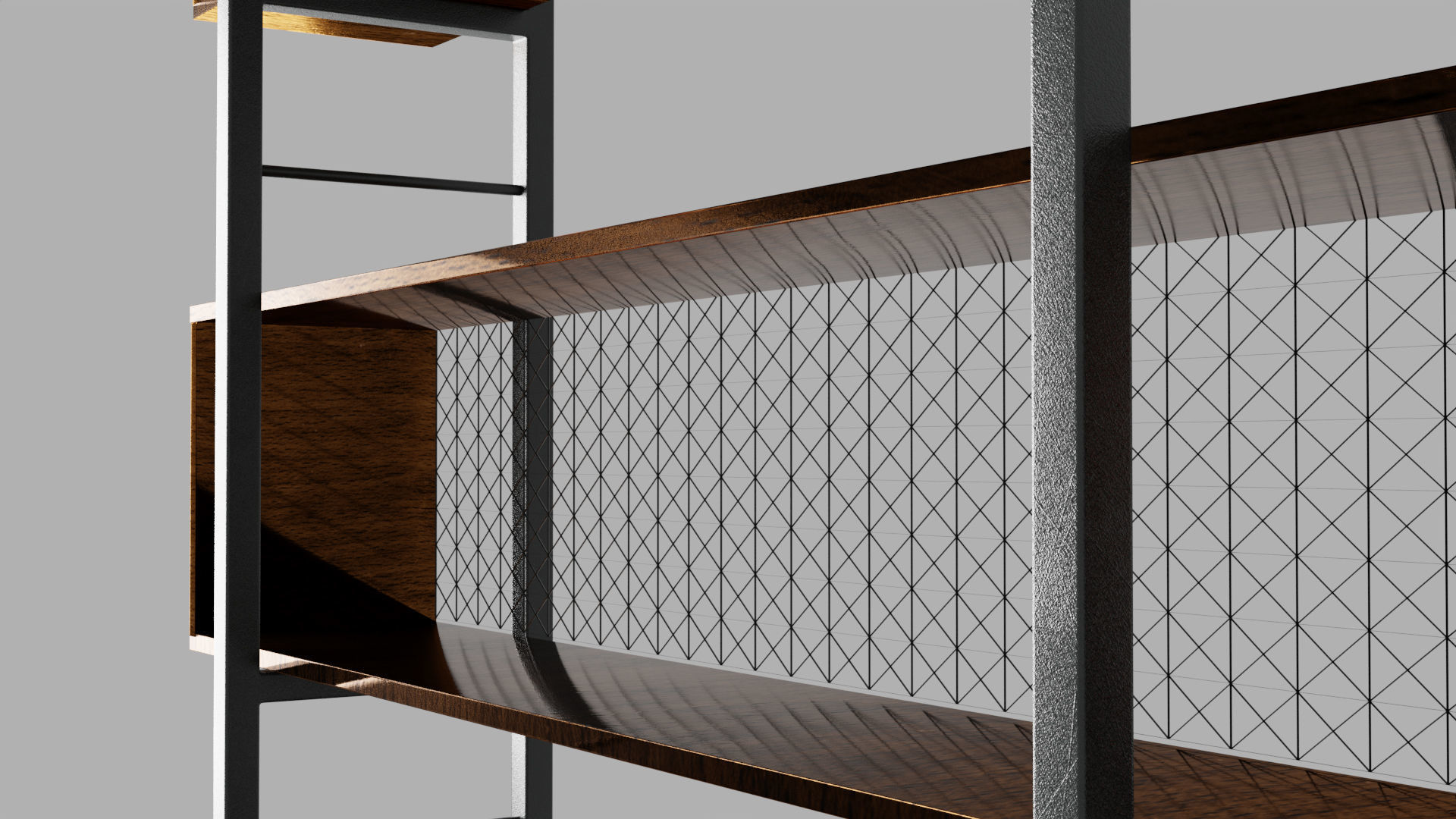 Bookcase with four shelves Free 3D model_1