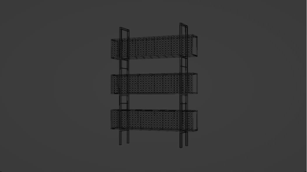 Bookcase with four shelves Free 3D model_3