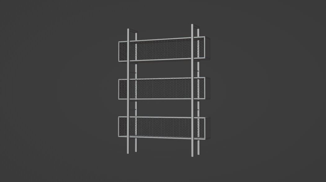 Bookcase with four shelves Free 3D model_2