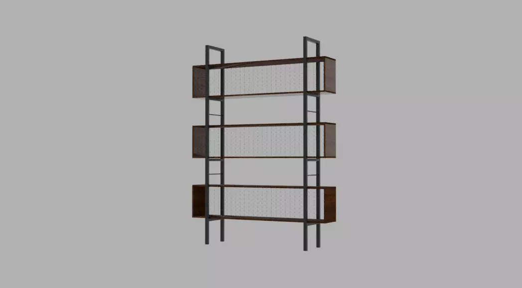 Bookcase with four shelves Free 3D model_0