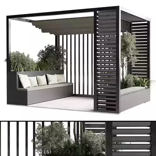 Landscape Furniture with Pergola and Roof-garden 06
