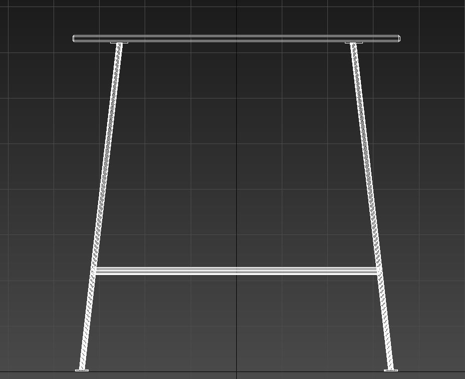 Wooden boards dining table 3D model_11