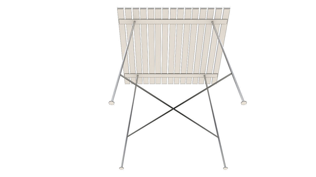 Wooden boards dining table 3D model_7