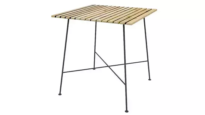 Wooden boards dining table 3D model