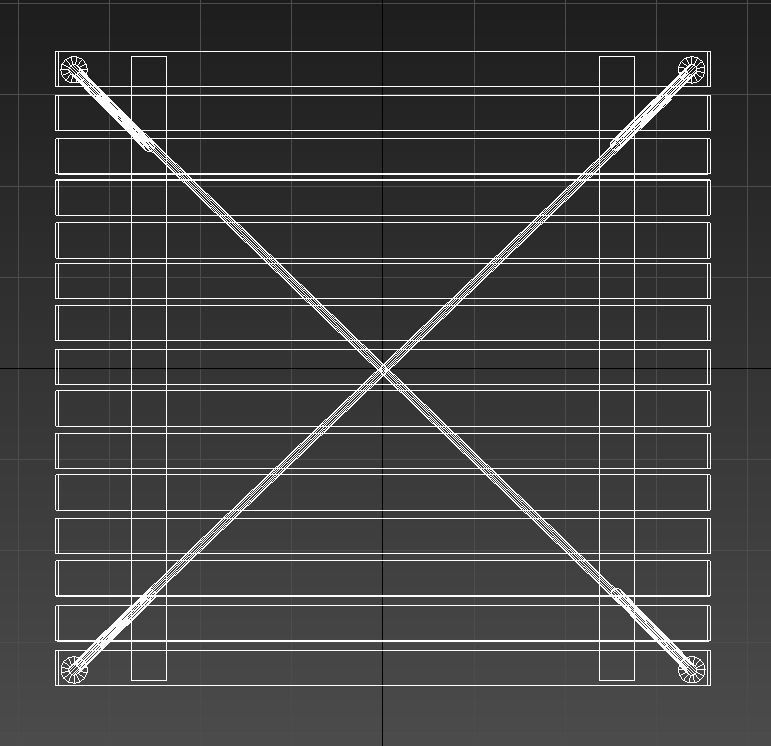 Wooden boards dining table 3D model_12