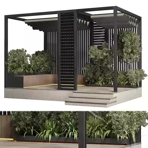 Landscape Furniture with Pergola and Roof garden