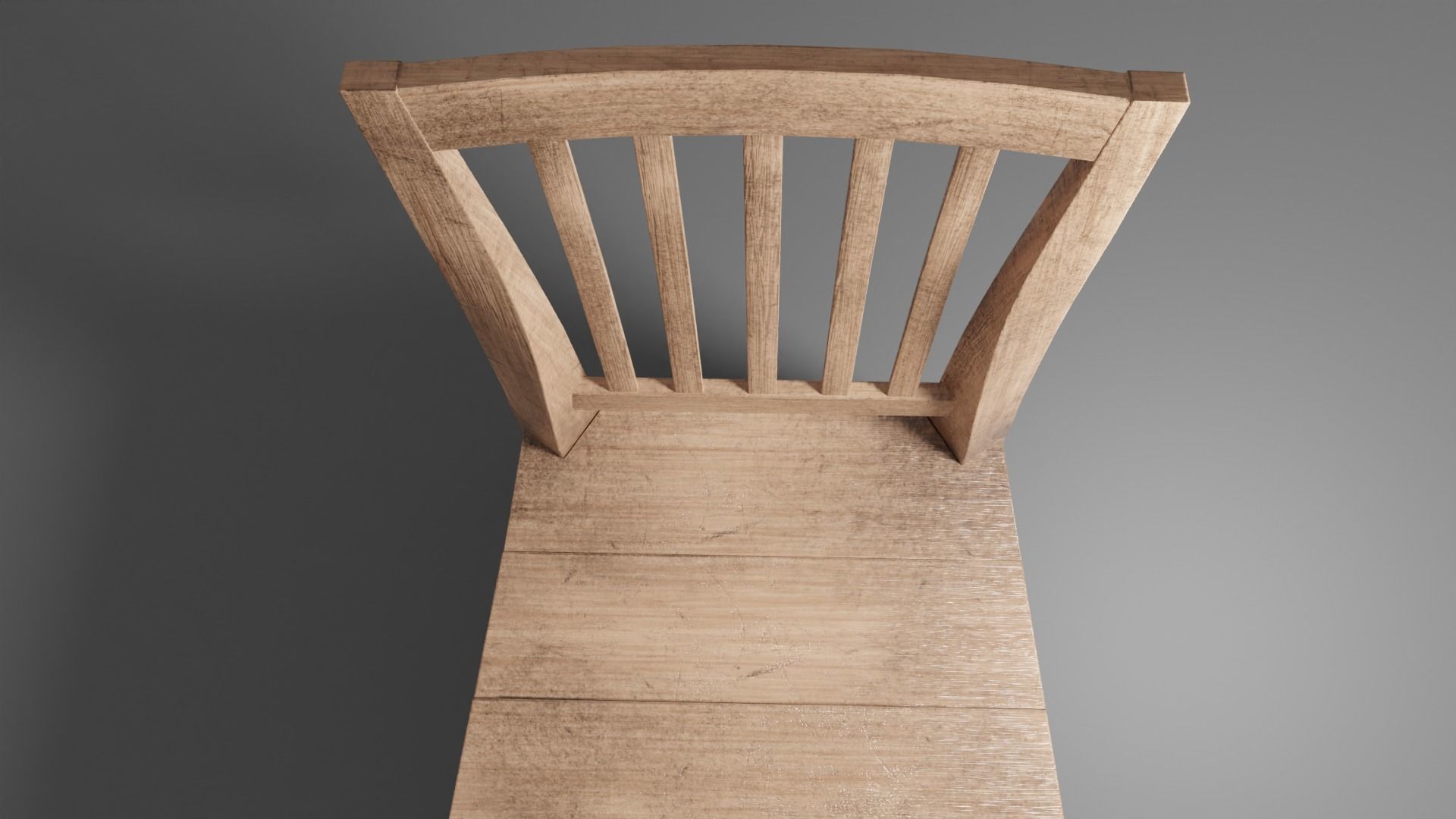 chare wooden chair Free 3D model_4