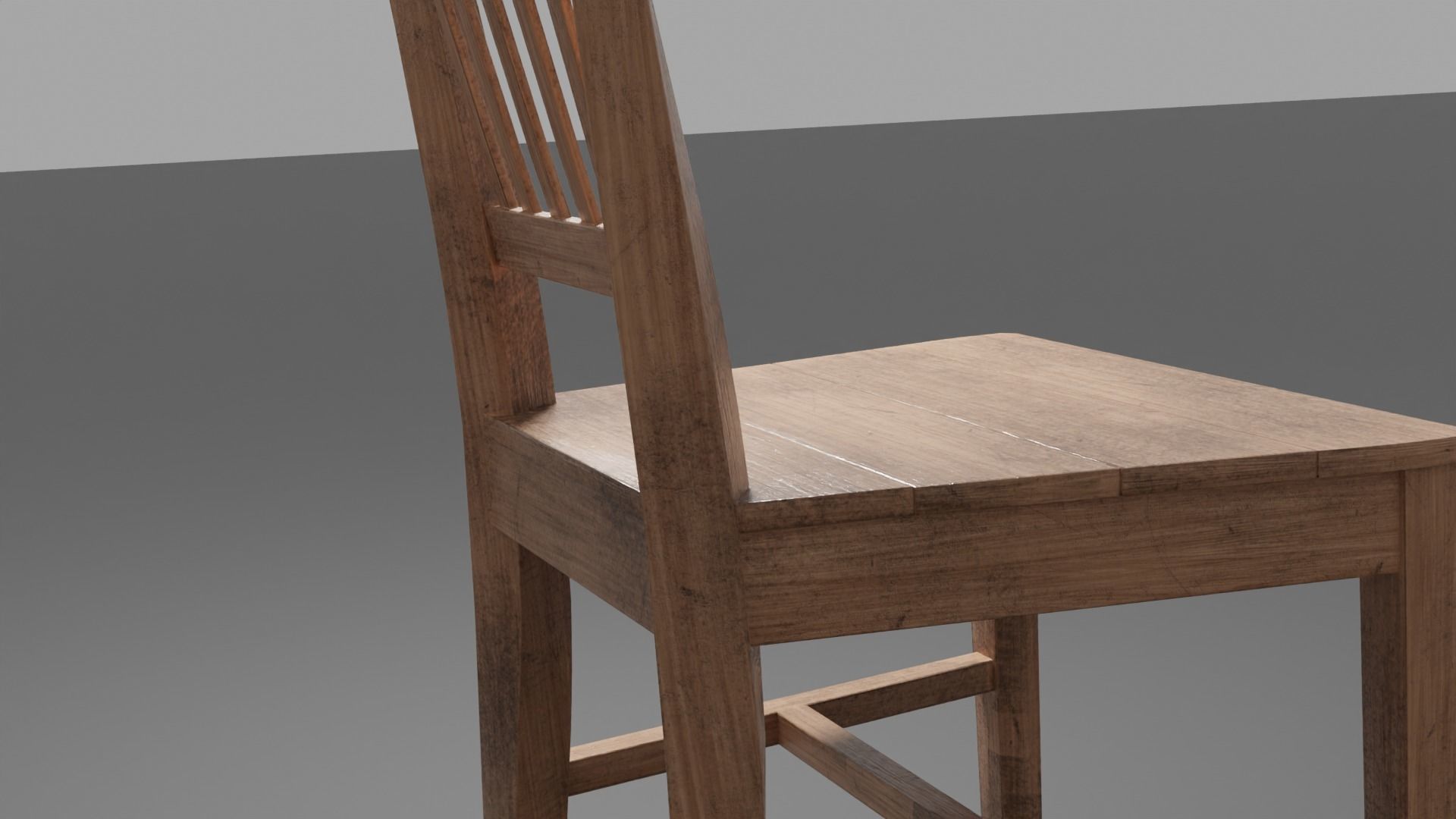 chare wooden chair Free 3D model_6