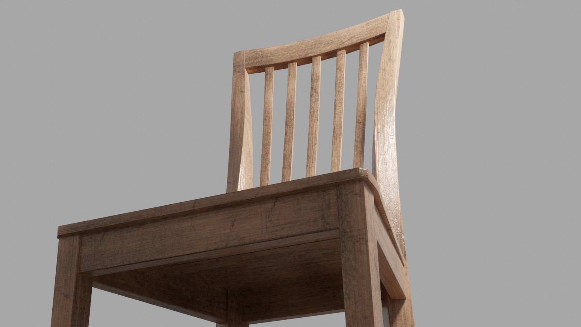 chare wooden chair Free 3D model_3